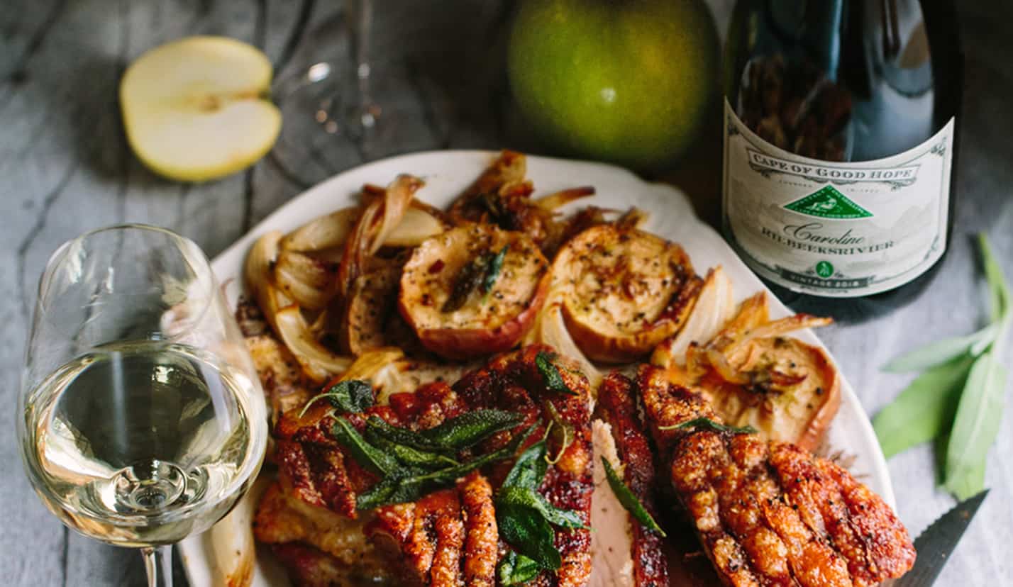 Crispy roasted pork belly with apples and sage Crispy roasted pork belly with apples and sage