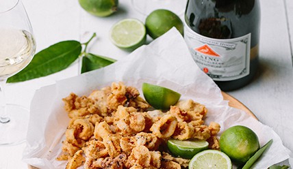Salt & pepper calamari with lime aioli